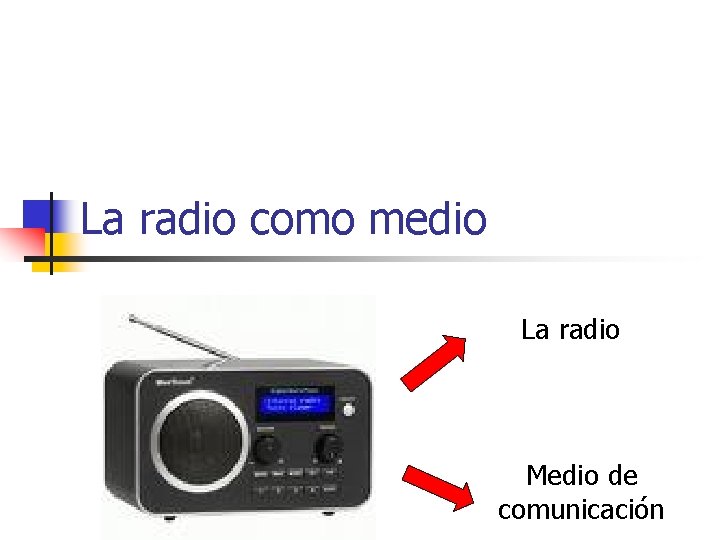 La radio como medio La radio Medio de comunicación 