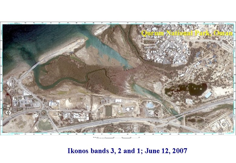 Qurum National Park, Oman Ikonos bands 3, 2 and 1; June 12, 2007 