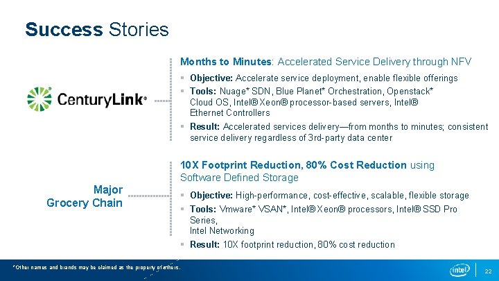 Success Stories Months to Minutes: Accelerated Service Delivery through NFV § Objective: Accelerate service