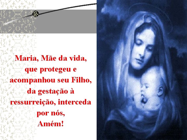 Maria, Mãe da vida, que protegeu e acompanhou seu Filho, da gestação à ressurreição, Maria, Mãe da vida, que protegeu e acompanhou seu Filho, da gestação à ressurreição,