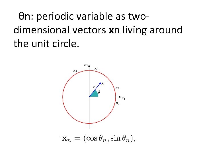 θn: periodic variable as twodimensional vectors xn living around the unit circle. 