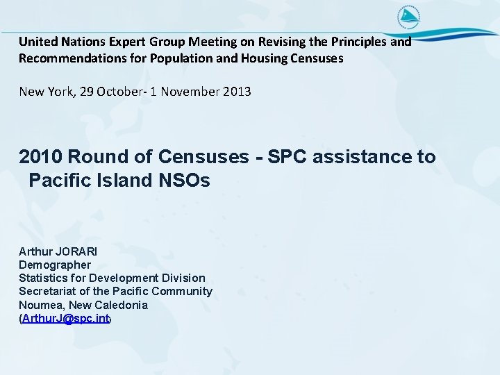 United Nations Expert Group Meeting on Revising the Principles and Recommendations for Population and
