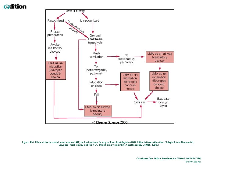 Figure 42 -24 Role of the laryngeal mask airway (LMA) in the American Society Figure 42 -24 Role of the laryngeal mask airway (LMA) in the American Society