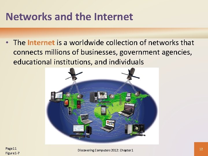 Networks and the Internet • The Internet is a worldwide collection of networks that