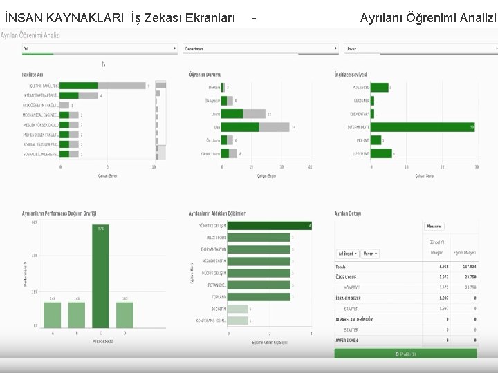 İNSAN KAYNAKLARI İş Zekası Ekranları - Ayrılanı Öğrenimi Analizi İNSAN KAYNAKLARI İş Zekası Ekranları - Ayrılanı Öğrenimi Analizi