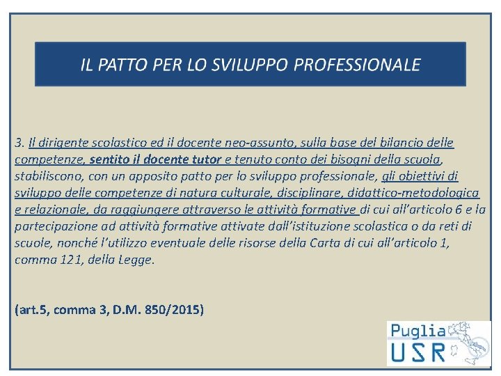 3. Il dirigente scolastico ed il docente neo-assunto, sulla base del bilancio delle competenze,