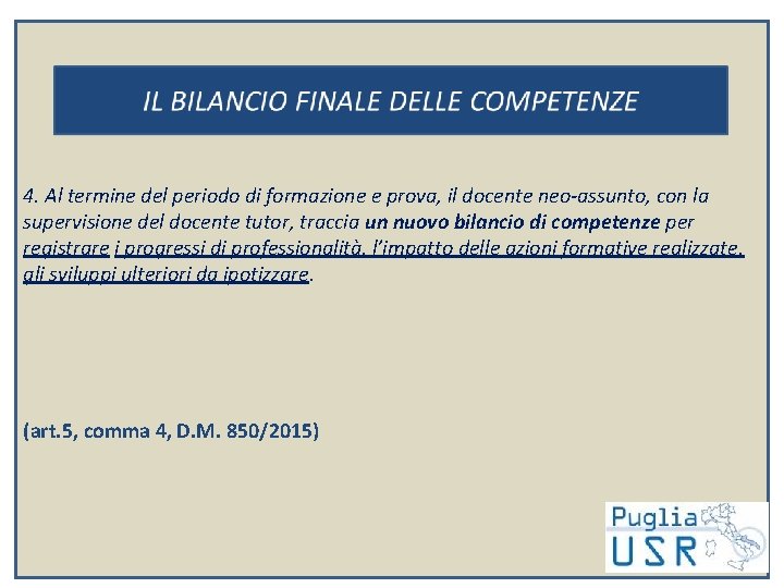 4. Al termine del periodo di formazione e prova, il docente neo-assunto, con la