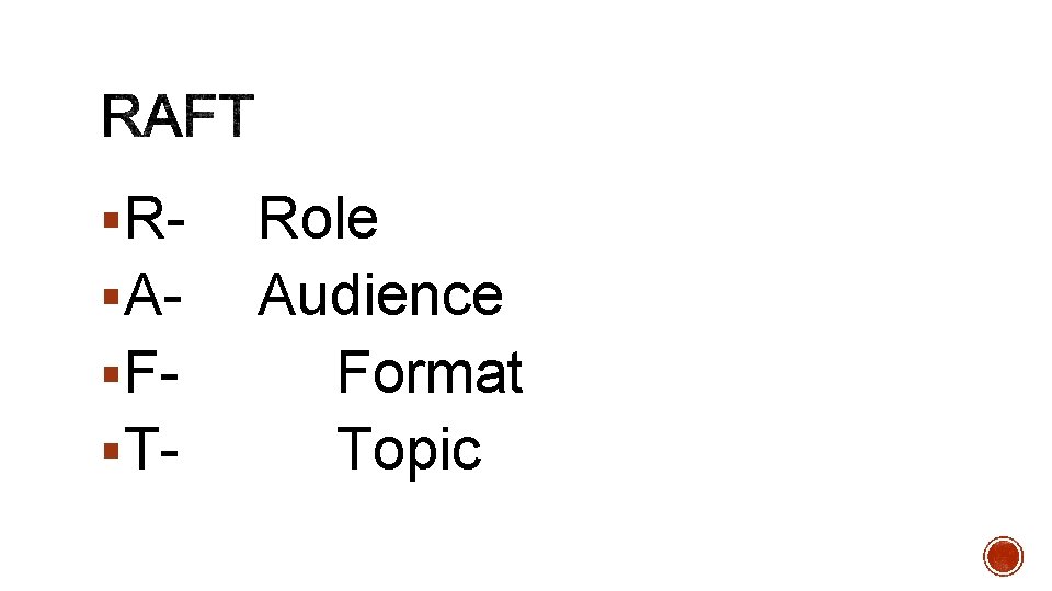 §R§A§F§T- Role Audience Format Topic 