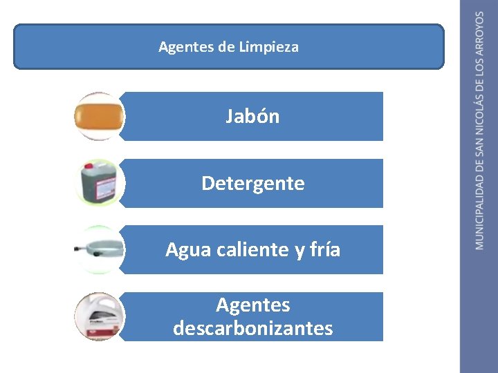 Agentes de Limpieza Jabón Detergente Agua caliente y fría Agentes descarbonizantes 