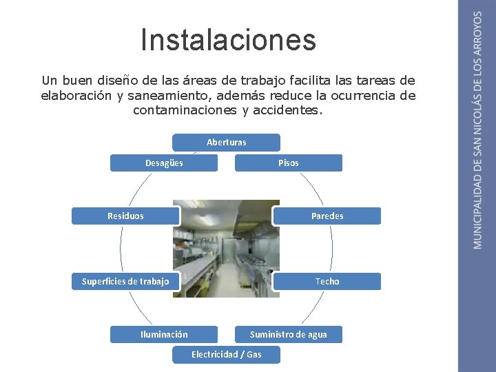 Instalaciones Un buen diseño de las áreas de trabajo facilita las tareas de elaboración