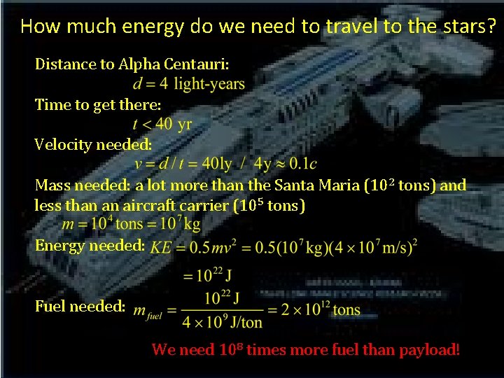 How much energy do we need to travel to the stars? Distance to Alpha