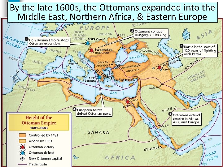 By the late The 1600 s, Ottoman the Ottomans expanded into the Empire Middle