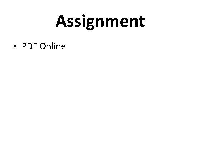 Assignment • PDF Online 