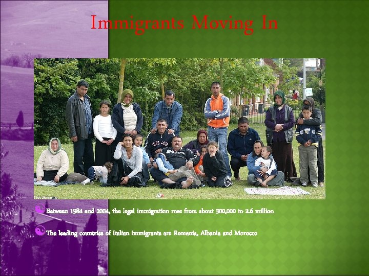 Immigrants Moving In Between 1984 and 2004, the legal immigration rose from about 300,