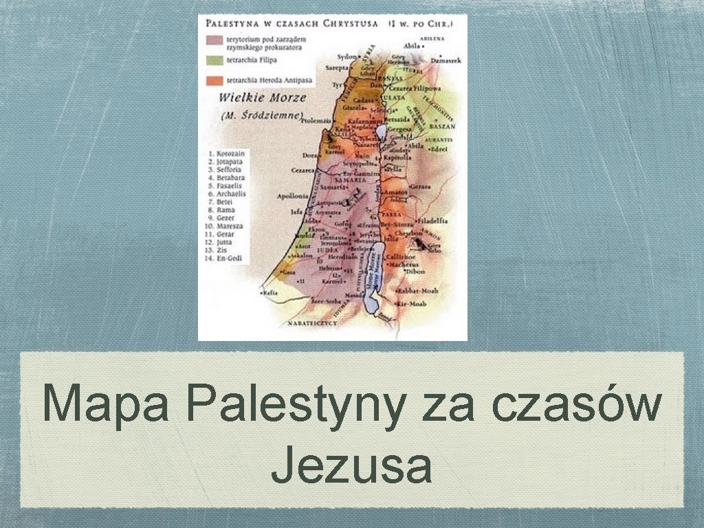 Mapa Palestyny za czasów Jezusa 