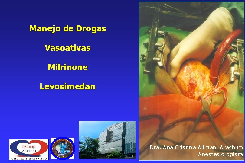 Manejo de Drogas Vasoativas Milrinone Levosimedan Dra. Ana Cristina Aliman Arashiro Anestesiologista 