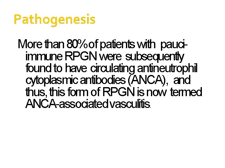 More than 80%of patients with pauciimmune RPGN were subsequently found to have circulating antineutrophil