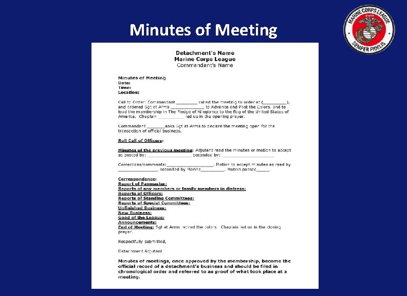 Minutes of Meeting 