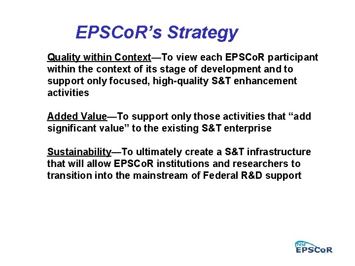 EPSCo. R’s Strategy Quality within Context—To view each EPSCo. R participant within the context