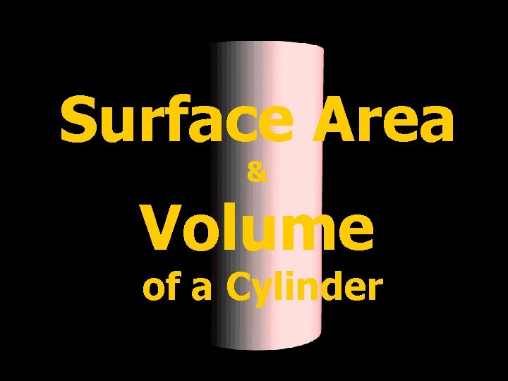Surface Area & Volume of a Cylinder © T Madas 