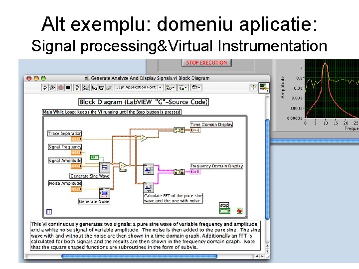 Alt exemplu: domeniu aplicatie: Signal processing&Virtual Instrumentation 