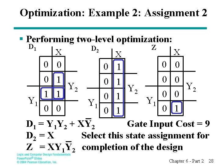 Optimization: Example 2: Assignment 2 § Performing two-level optimization: D 1 X 0 0