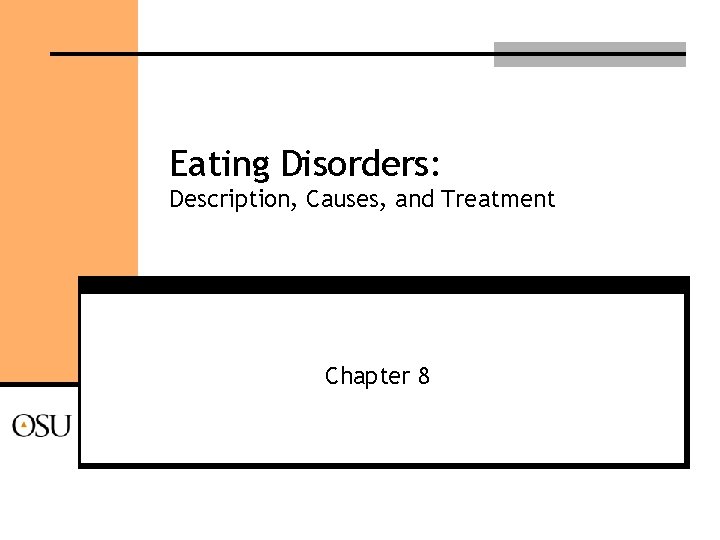 Eating Disorders Description Causes and Treatment Chapter 8