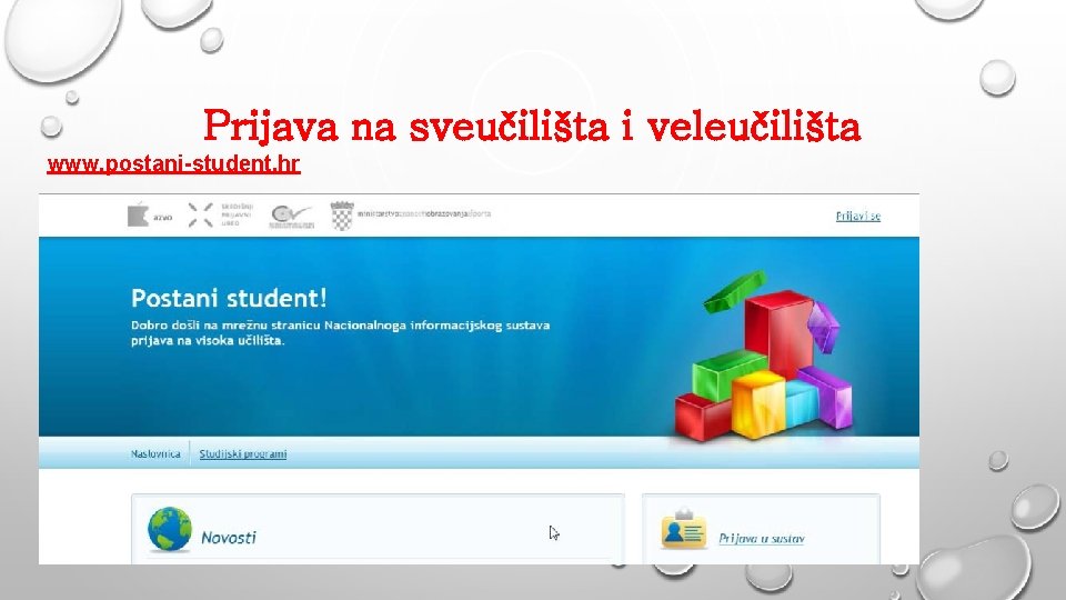 Prijava na sveučilišta i veleučilišta www. postani-student. hr 