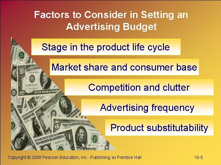 Factors to Consider in Setting an Advertising Budget Stage in the product life cycle