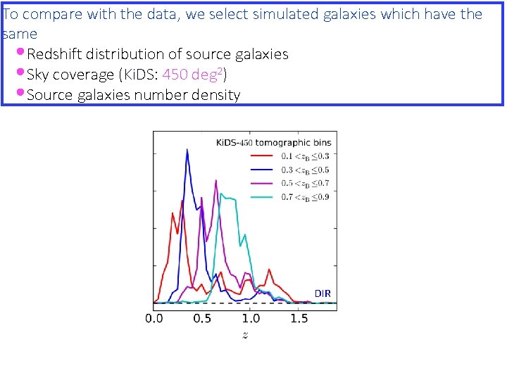 To compare with the data, we select simulated galaxies which have the same •