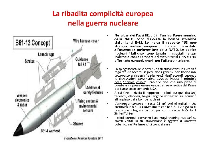 La ribadita complicità europea nella guerra nucleare • Nelle basi dei Paesi UE, più