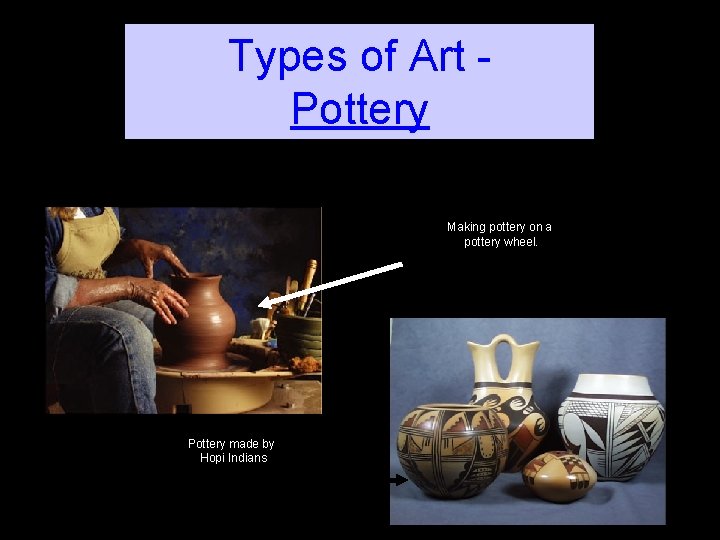 Types of Art Pottery is a three dimensional piece of artwork that is made