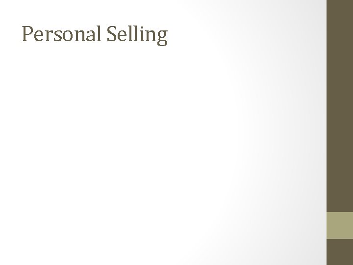 Personal Selling 