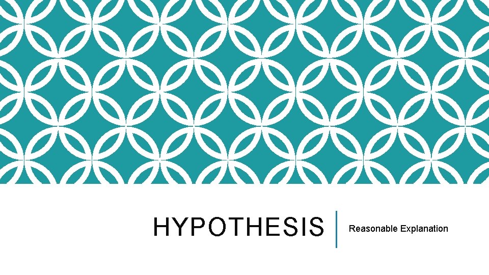 HYPOTHESIS Reasonable Explanation 