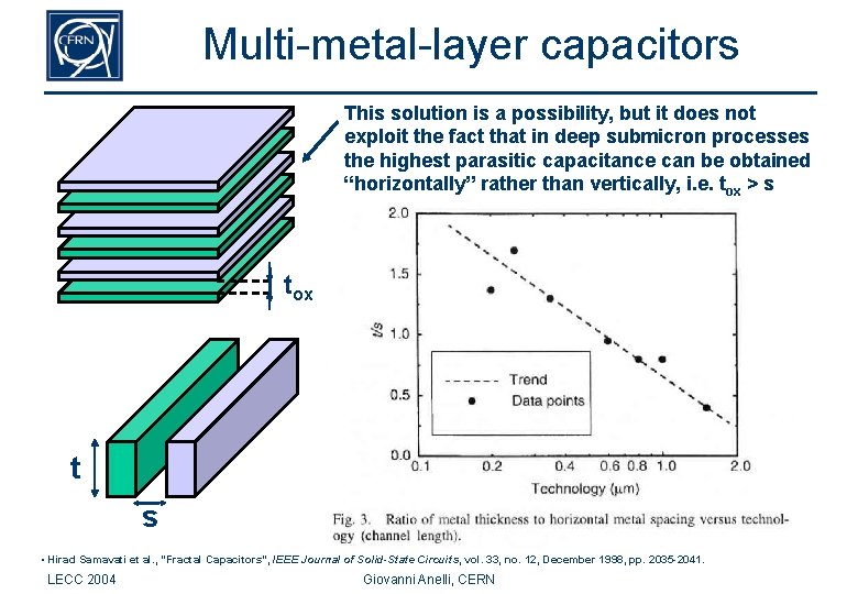 Multi-metal-layer capacitors This solution is a possibility, but it does not exploit the fact