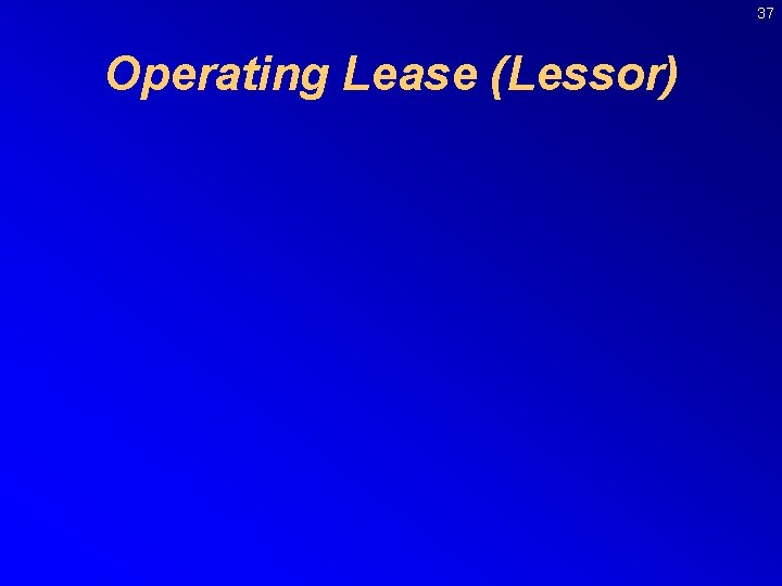 37 Operating Lease (Lessor) 