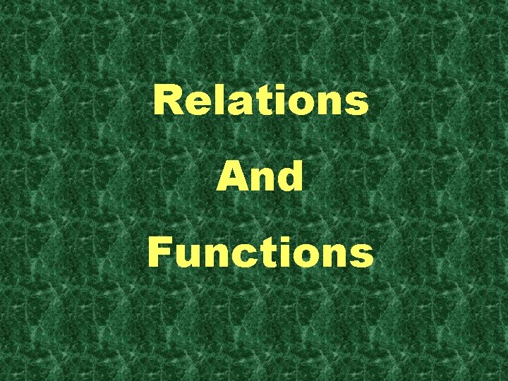 Relations And Functions 