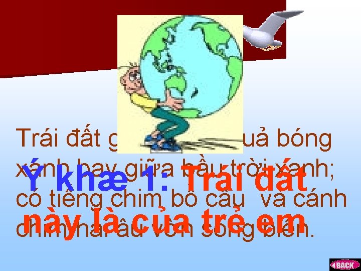 Trái đất giống như quả bóng xanh bay giữa bầu trời xanh; Ý khæ