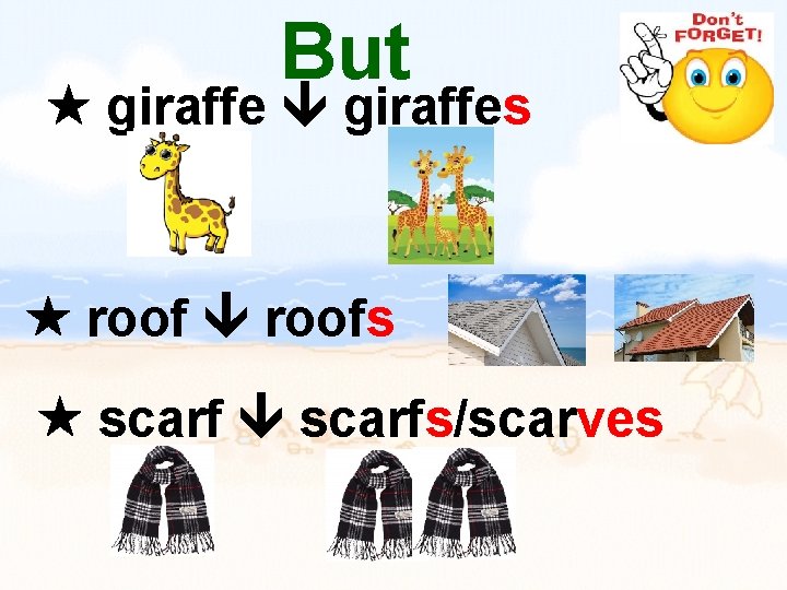 But giraffes roofs scarfs/scarves 