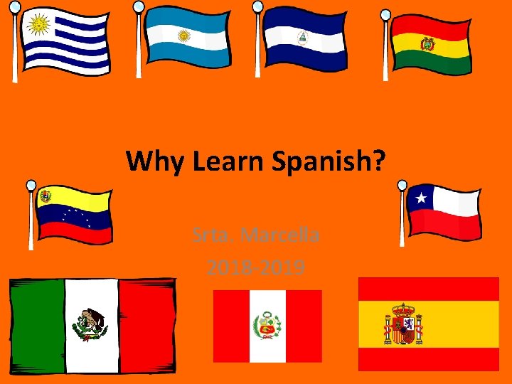 Why Learn Spanish? Srta. Marcella 2018 -2019 