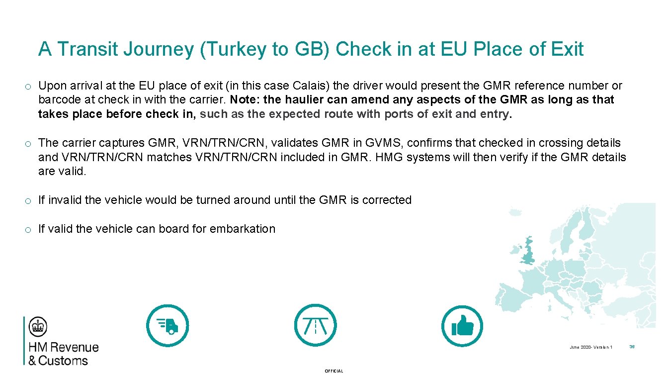A Transit Journey (Turkey to GB) Check in at EU Place of Exit o