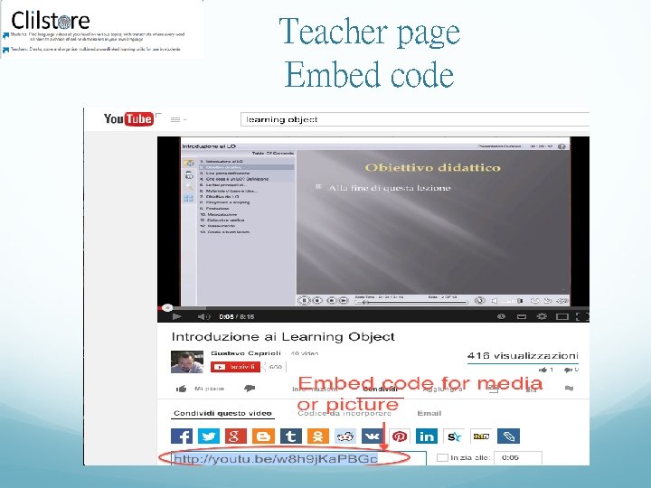 Teacher page Embed code 