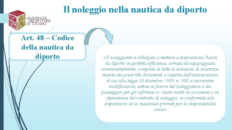 Il noleggio nella nautica da diporto Art. 48 – Codice della nautica da diporto