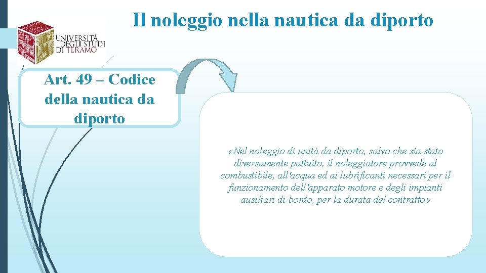 Il noleggio nella nautica da diporto Art. 49 – Codice della nautica da diporto