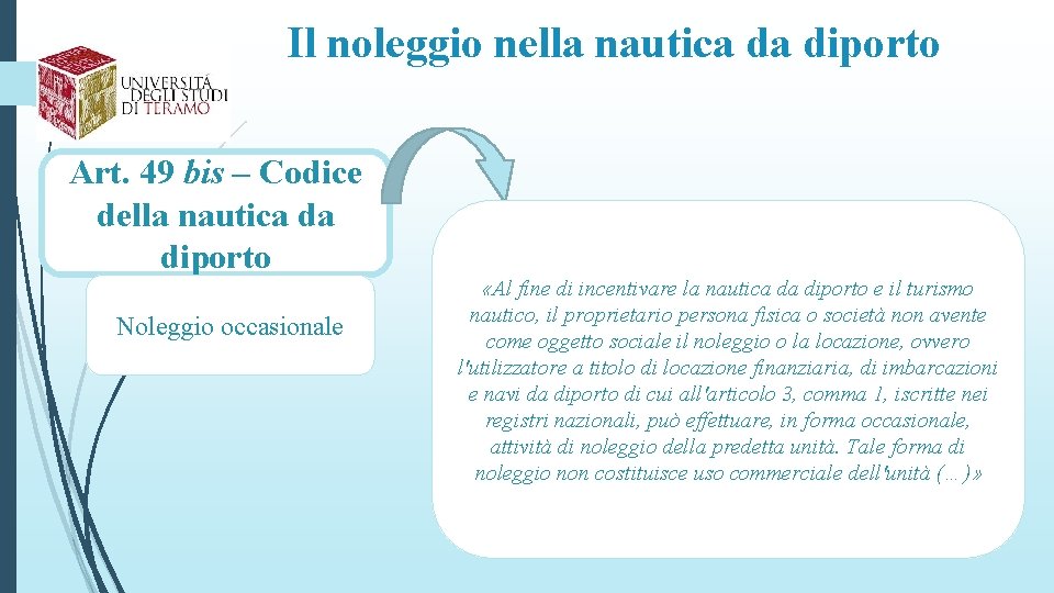 Il noleggio nella nautica da diporto Art. 49 bis – Codice della nautica da