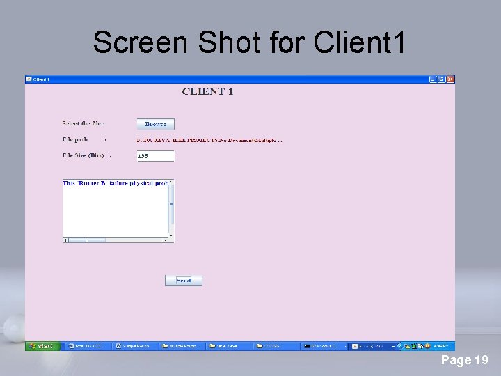Screen Shot for Client 1 Page 19 