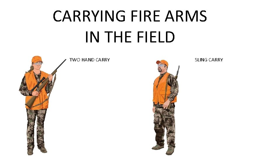 CARRYING FIRE ARMS IN THE FIELD TWO HAND CARRY SLING CARRY 