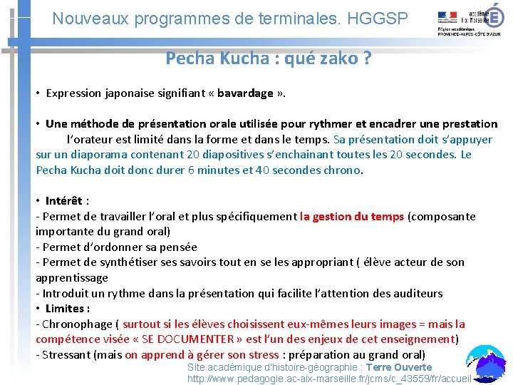 Nouveaux programmes de terminales. HGGSP Pecha Kucha : qué zako ? • Expression japonaise