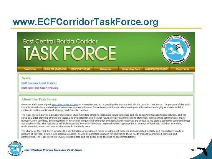 www. ECFCorridor. Task. Force. org 18 