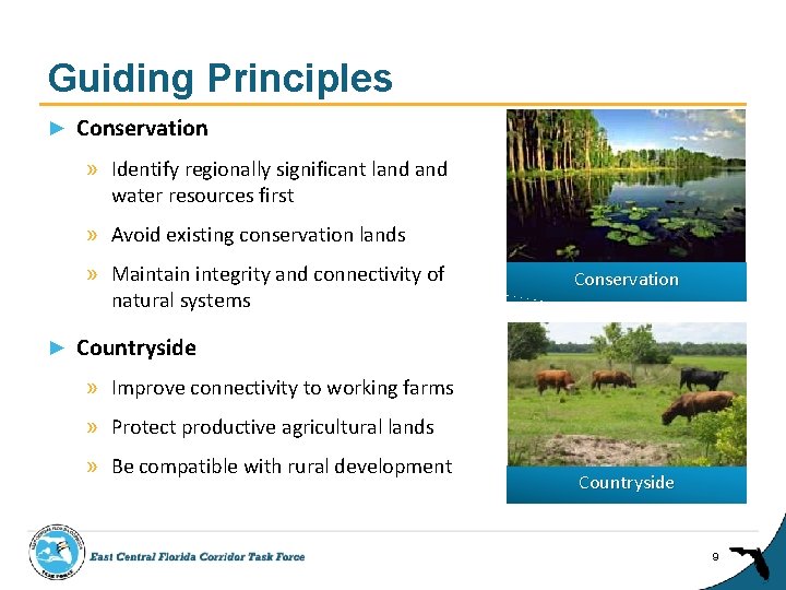 Guiding Principles ► Conservation » Identify regionally significant land water resources first » Avoid